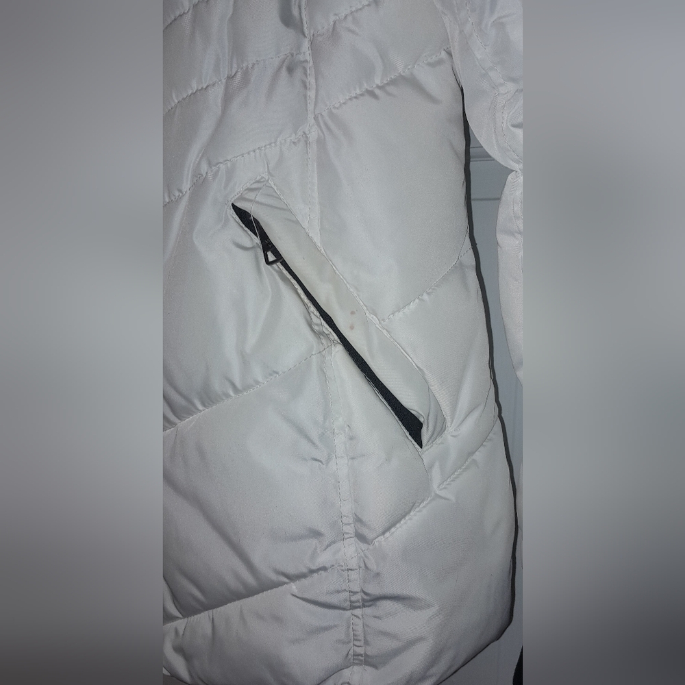 Madden Girl Hooded White Puffer Coat Jacket Parka Faux Fur Trim Hood Sz M Medium - Picture 9 of 16